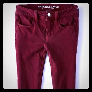 AEO Maroon cashmere Jean's straight leg